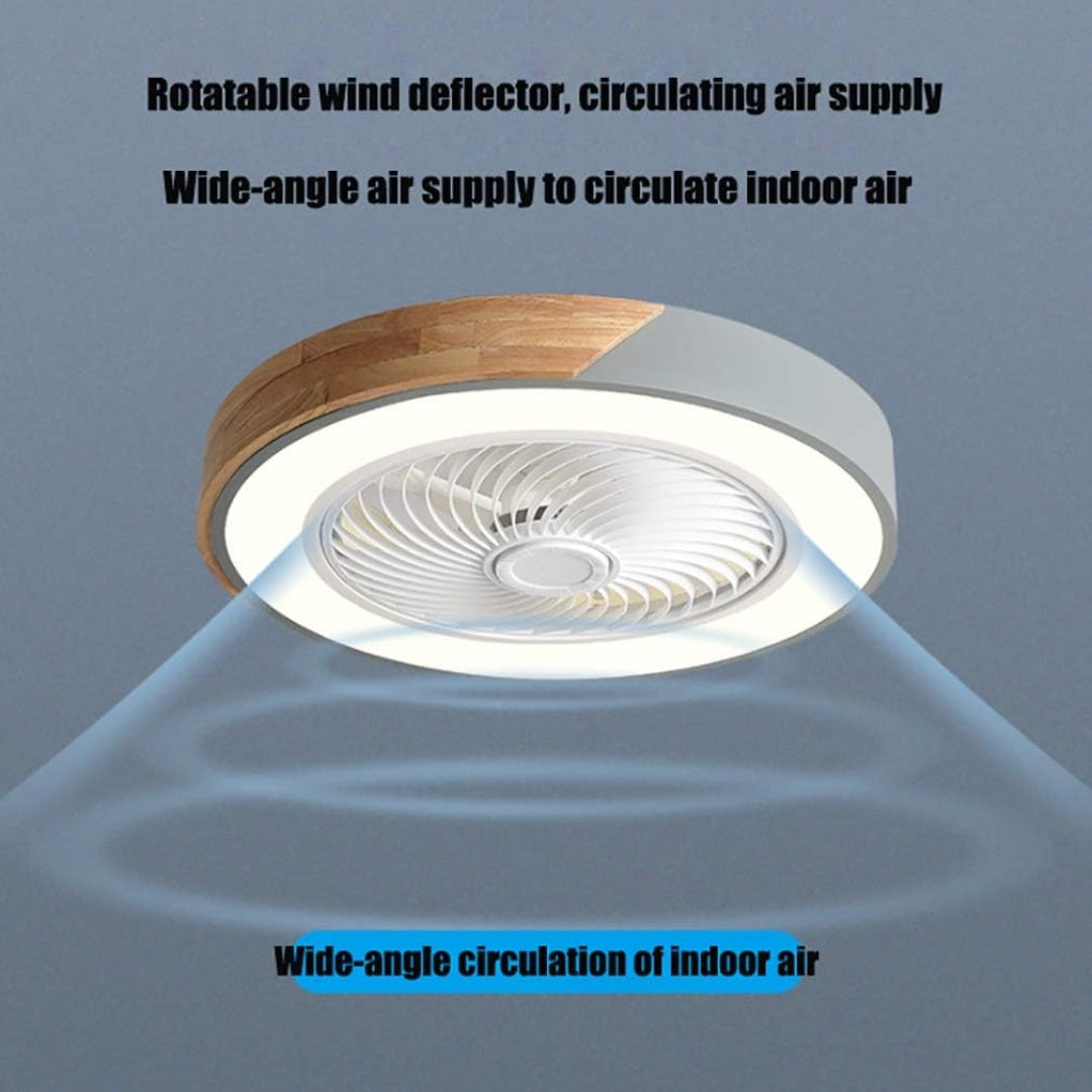 Modern Round Wooden Ceiling Fan with Energy-Efficient LED Lights for Stylish Home Illumination and Air Circulation