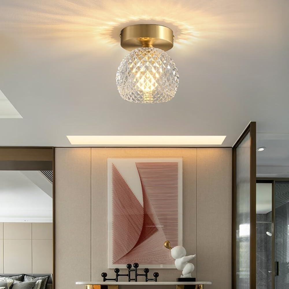 Contemporary Mini Clear Semi-Flush Ceiling Light for Hallway - Stylish and Modern Illumination Solution