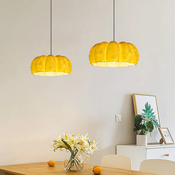 Sustainable Resin Pumpkin Pendant Light – Eco-Friendly Decorative Lighting for a Warm, Autumnal Ambience in Your Home