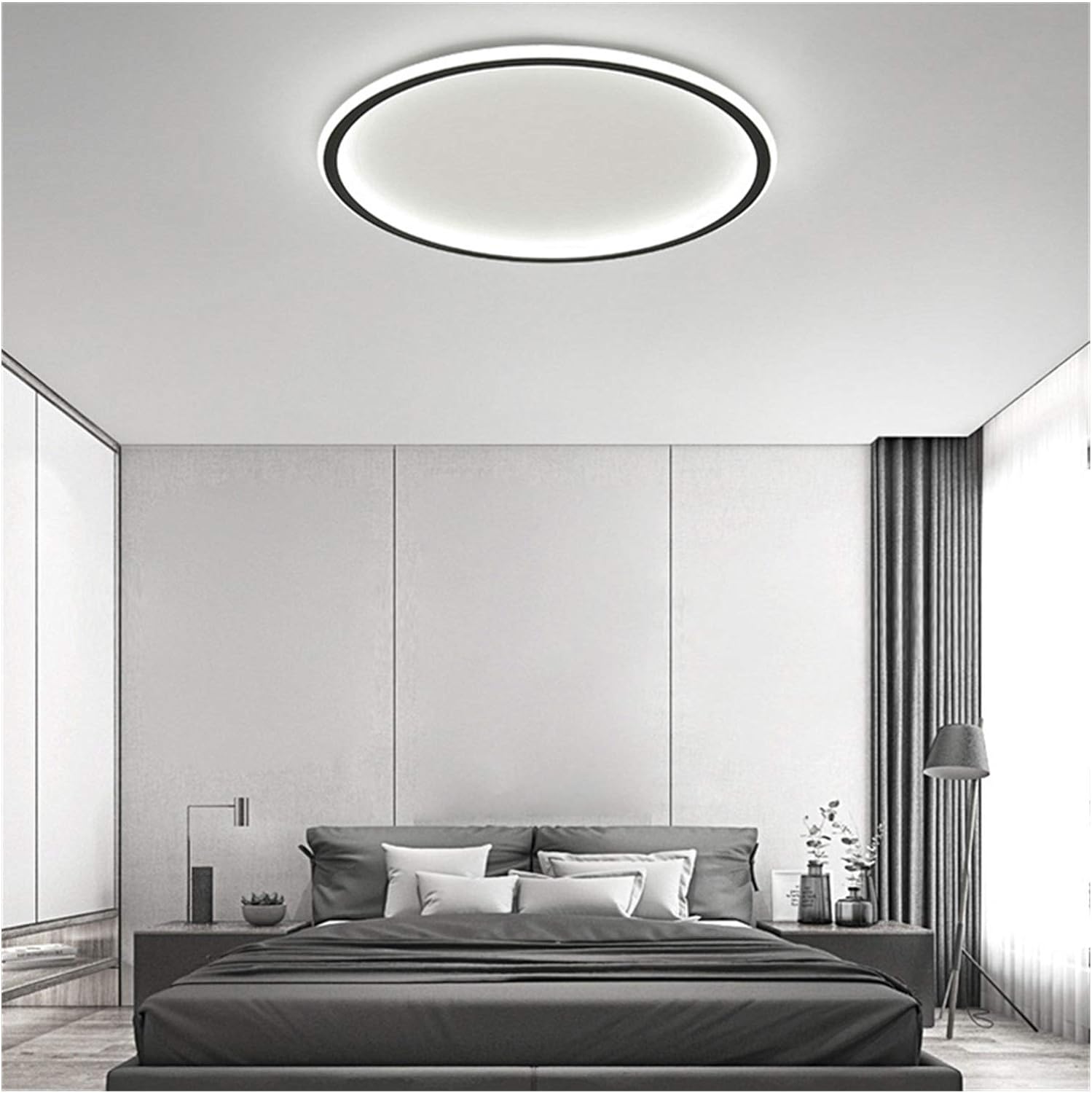 Nordic Style Round LED Ceiling Light Fixture - Modern Disc Design for Elegant Home Illumination and Energy Efficiency