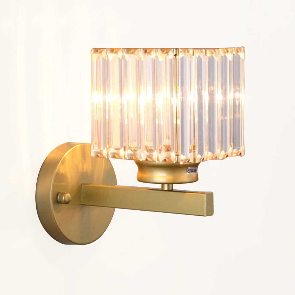 Crystal Glass Wall Light With Modern Arm Design
