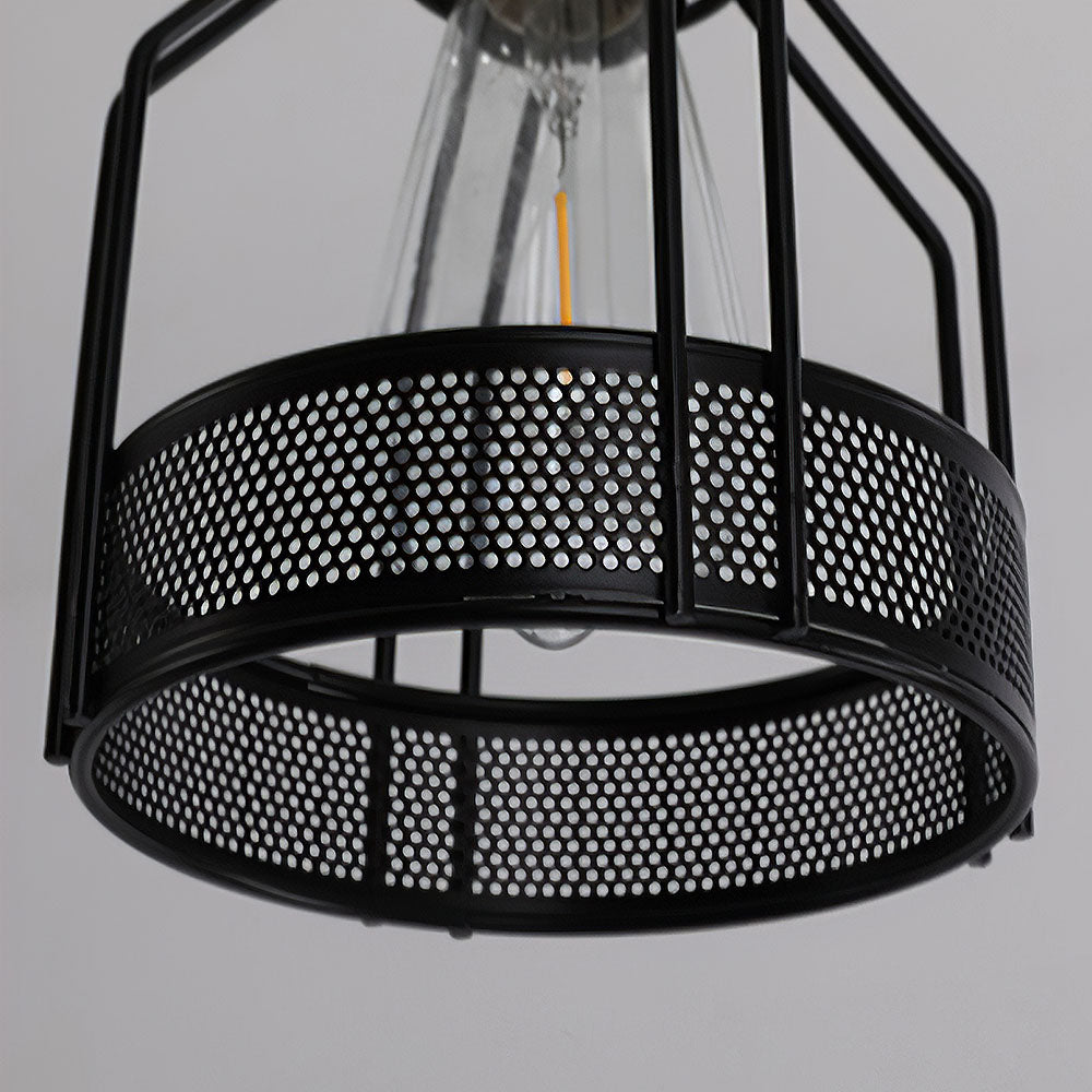 Vintage Black Iron Multi-Bulb Island Light Fixture for Dining Room Elegance and Style