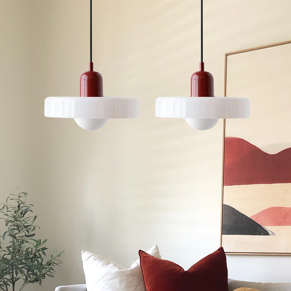 Contemporary Bauhaus Stained Glass Pendant Light with Dual Heads for Stylish Home Illumination