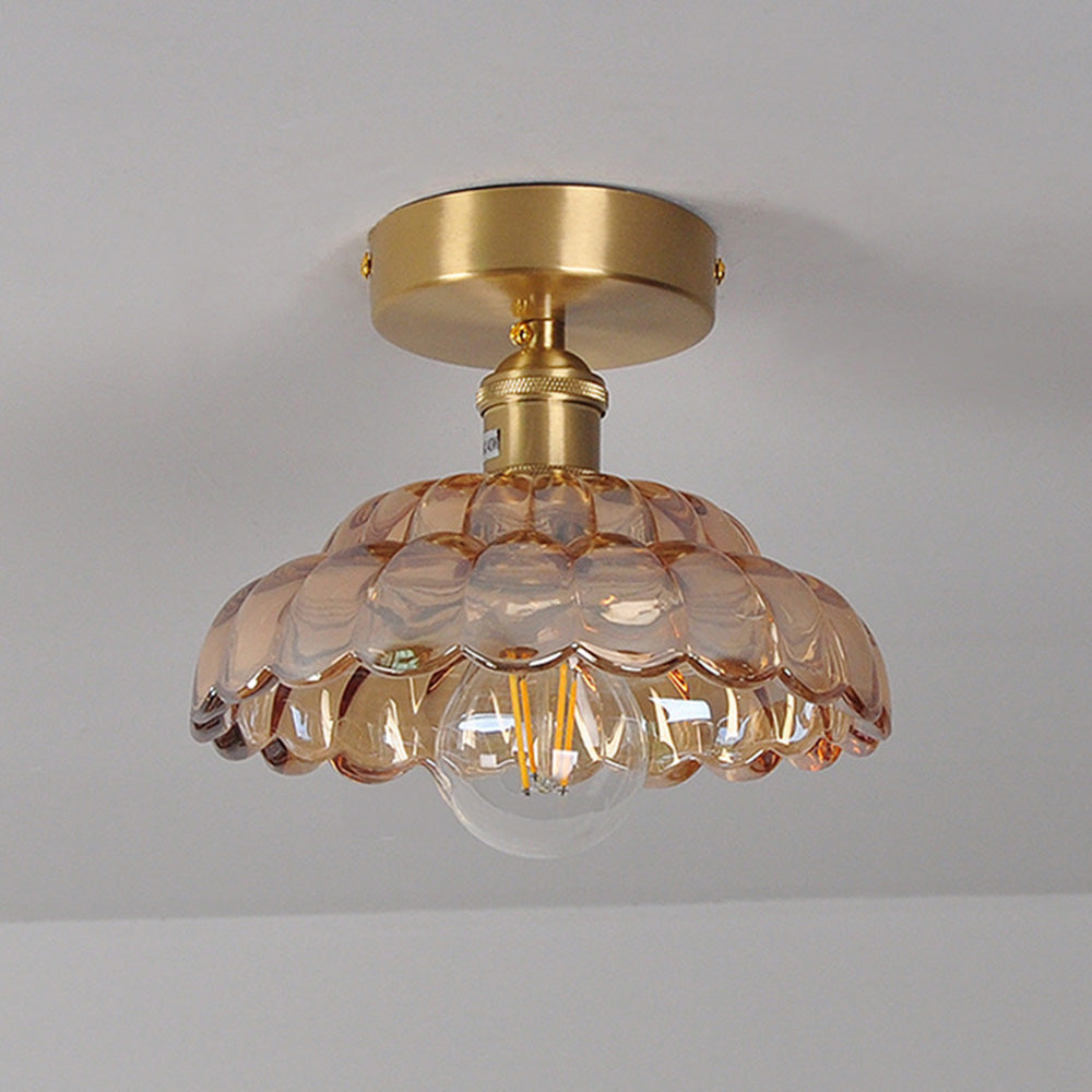 Modern Minimalist Clear Glass Semi-Flush Ceiling Light Fixture for Contemporary Home Décor and Elegant Illumination