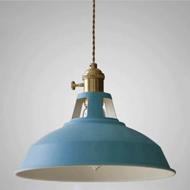 Lampada a sospensione vintage industriale in metallo