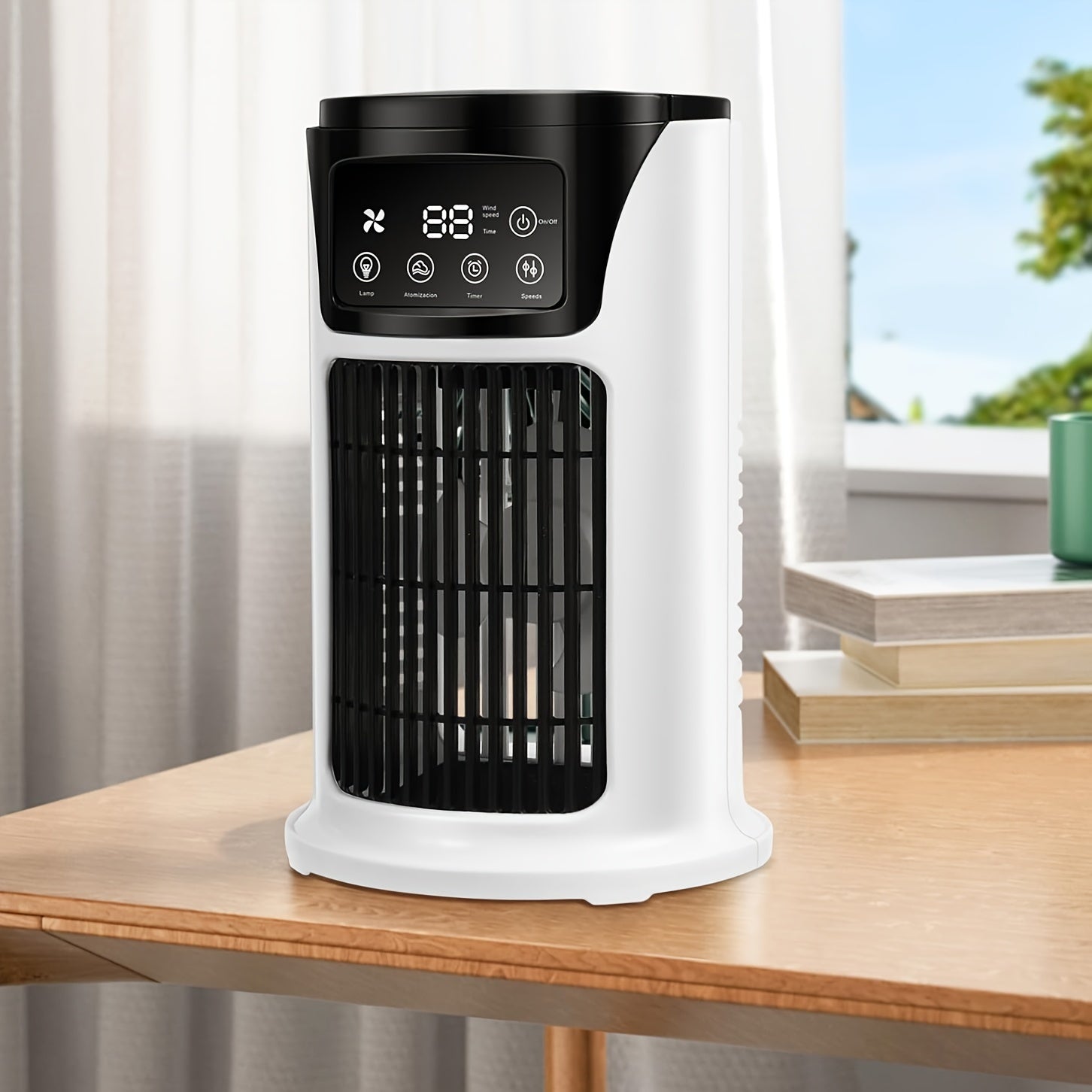Tragbarer Luftkühler Luftbefeuchter Ventilator USB Weiß