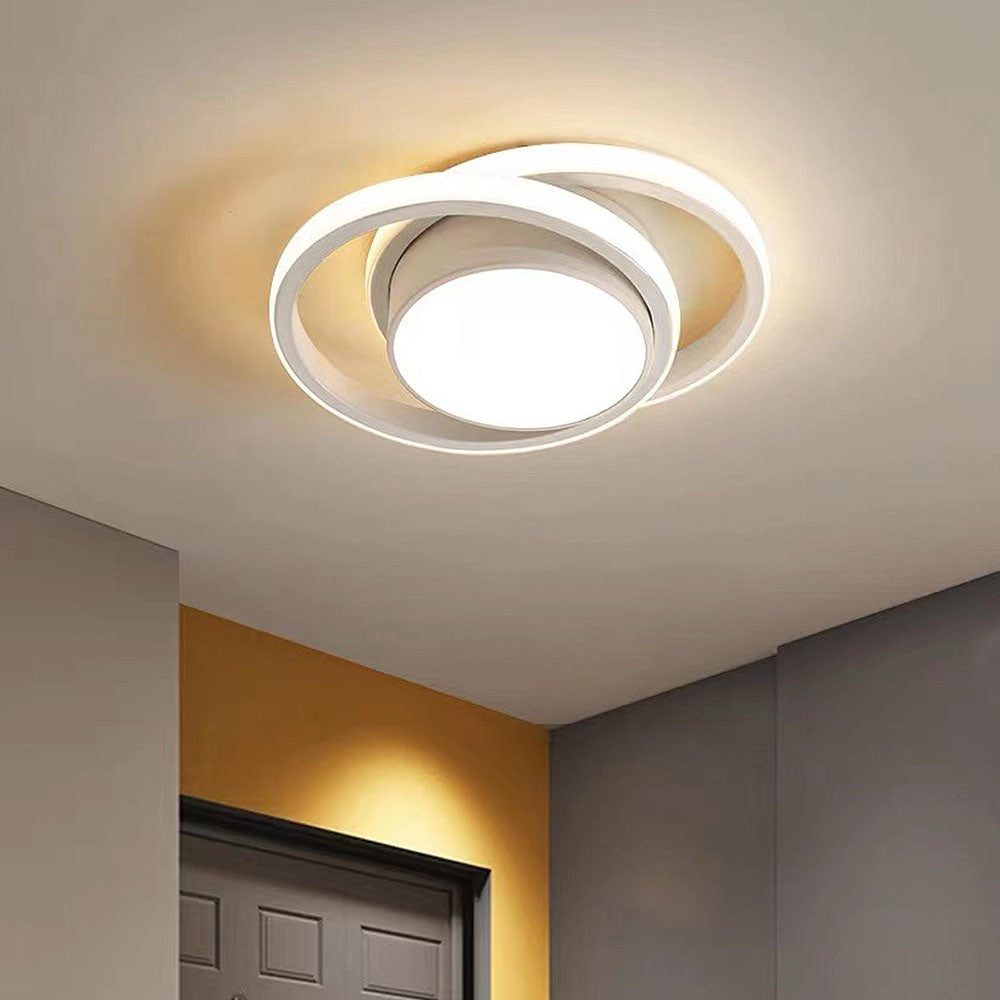 Sleek Minimalist Double Ring LED Ceiling Light Fixture for Modern Home Interiors and Contemporary Spaces