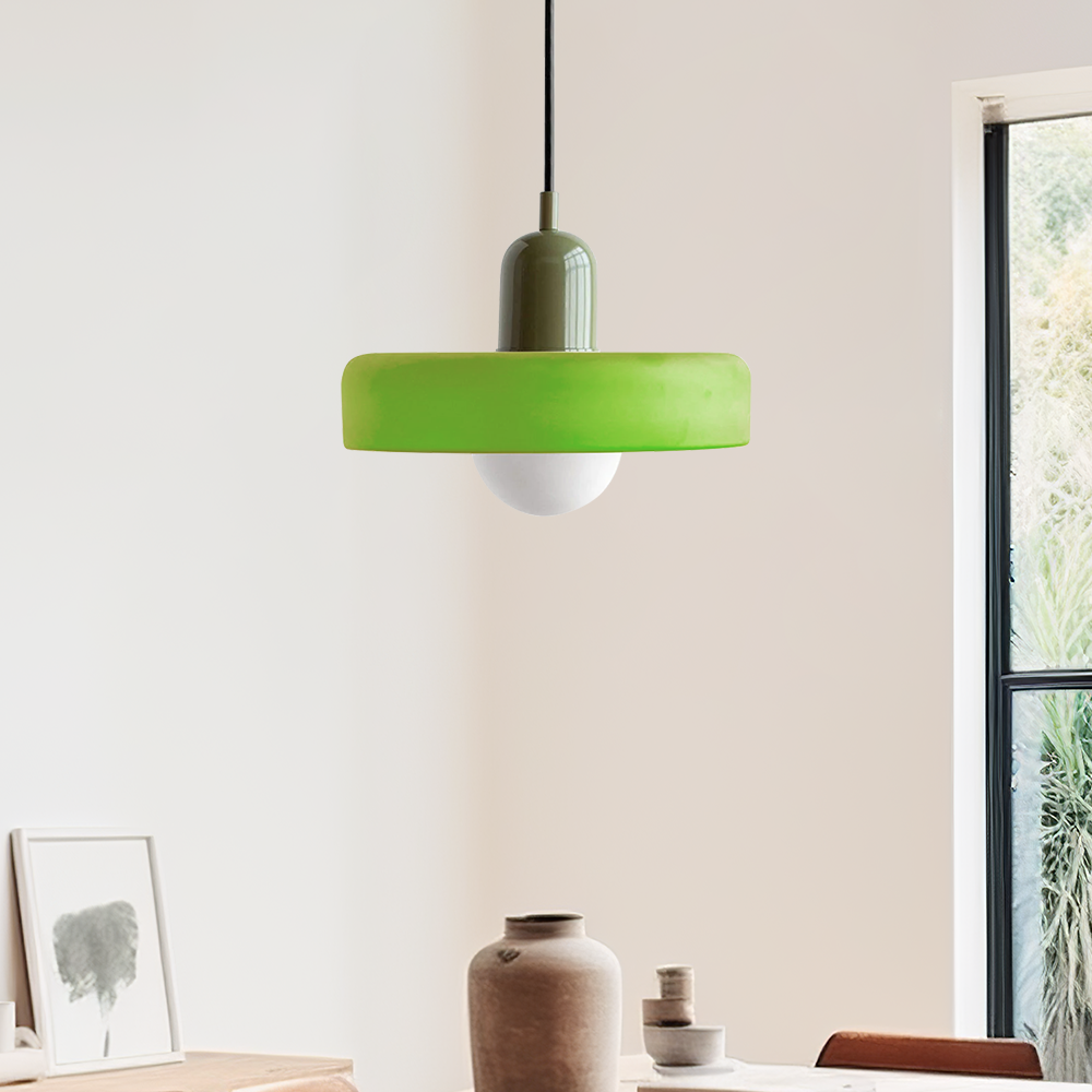 Vibrant Bauhaus Glass Pendant Light for Kitchen Island - Colourful Ceiling Fixture for Modern Home Décor