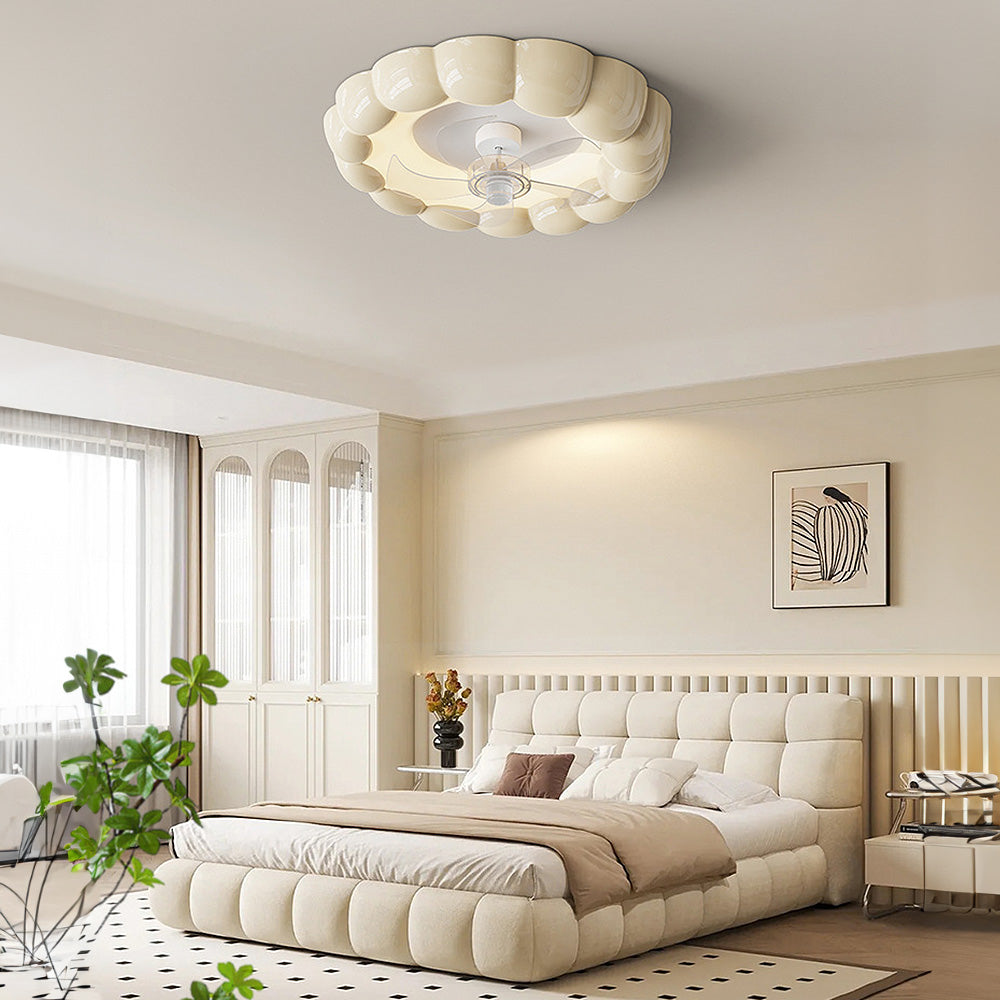 Elegant Macaron Style Bedroom Ceiling Fan with Integrated Light – Modern Design for Comfortable Living Spaces