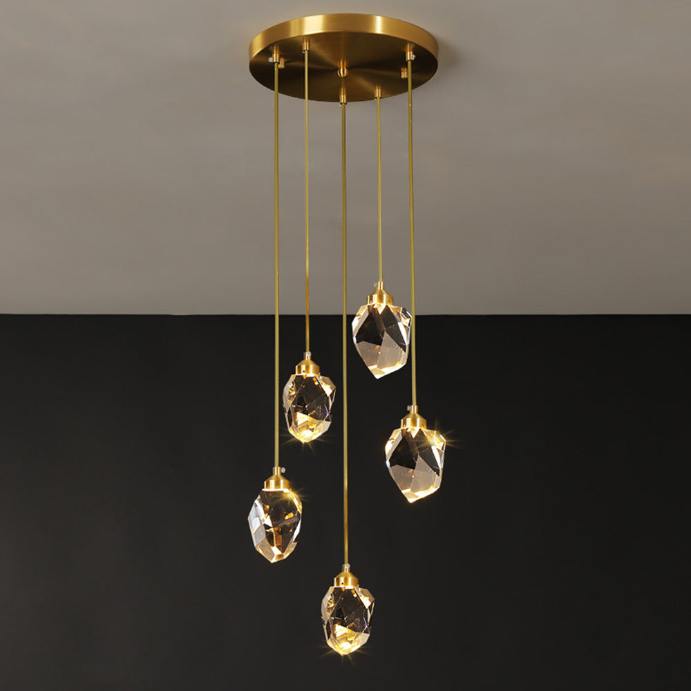 Elegant Modern Crystal Gold Raindrop Chandelier – Stunning Lighting Fixture for Luxurious Home Décor and Ambience Enhancement