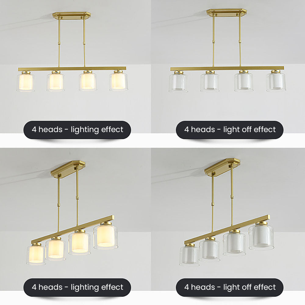 Plafonnier en verre pour îlot de cuisine moderne