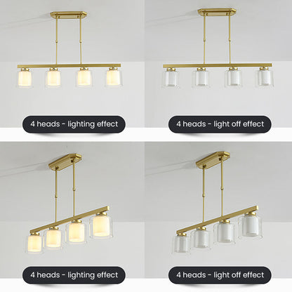 Plafonnier en verre pour îlot de cuisine moderne