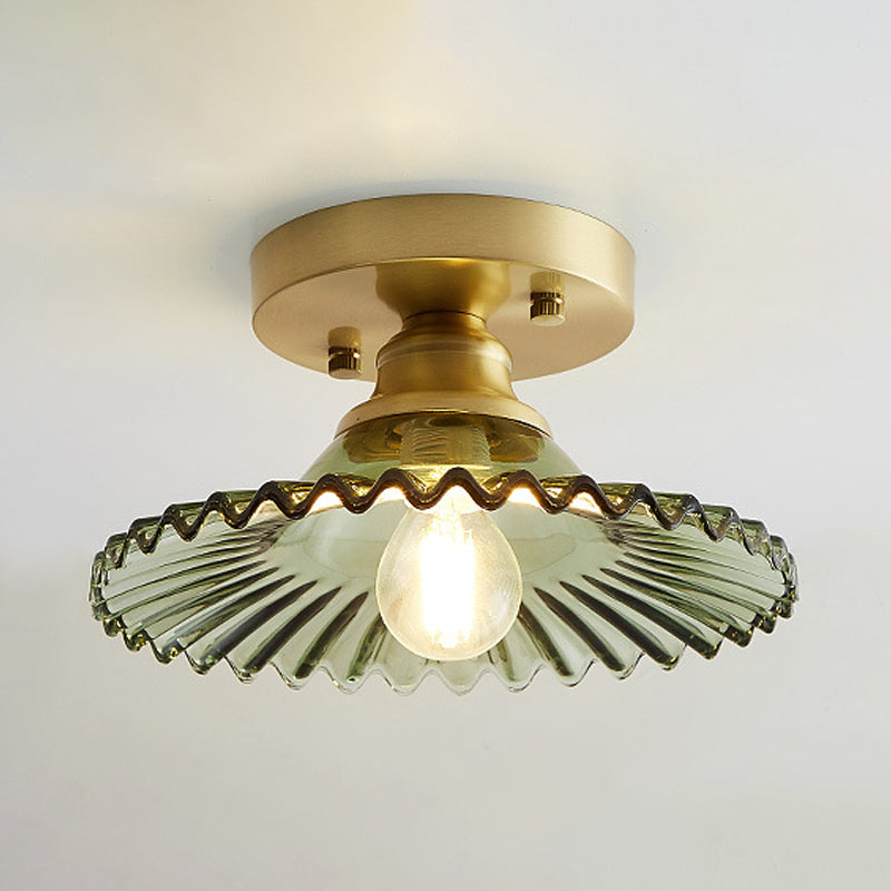Lampada da soffitto vintage in vetro a filo