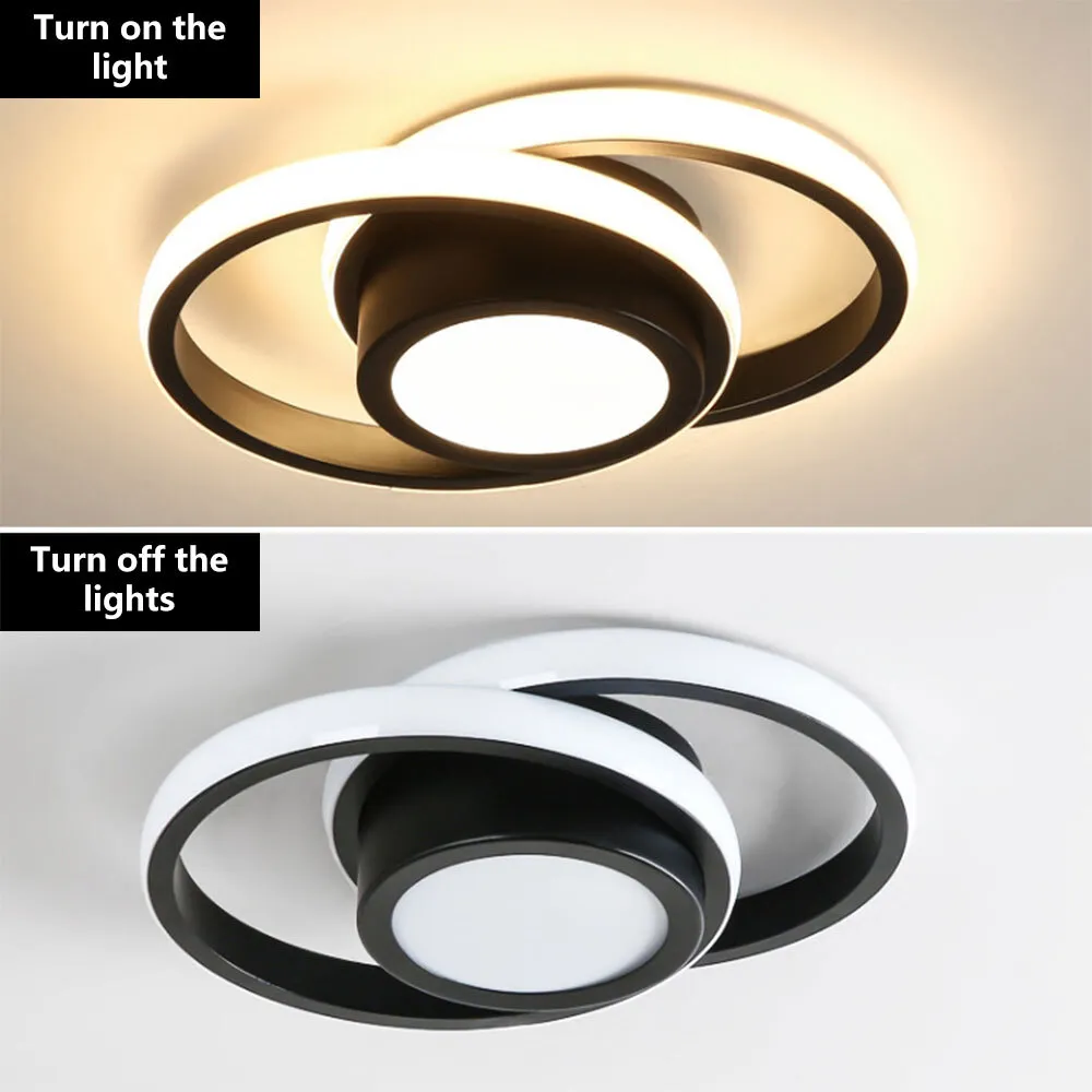 Sleek Minimalist Double Ring LED Ceiling Light Fixture for Modern Home Interiors and Contemporary Spaces