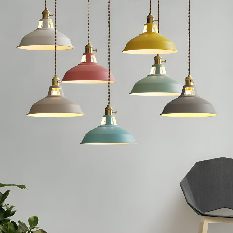 Lampada a sospensione vintage industriale in metallo