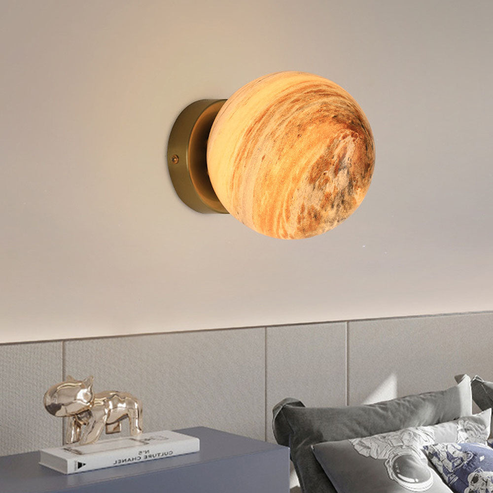 Contemporary Planet Glass Ceiling Light Fixture for Stylish Bedroom Illumination and Elegant Home Décor