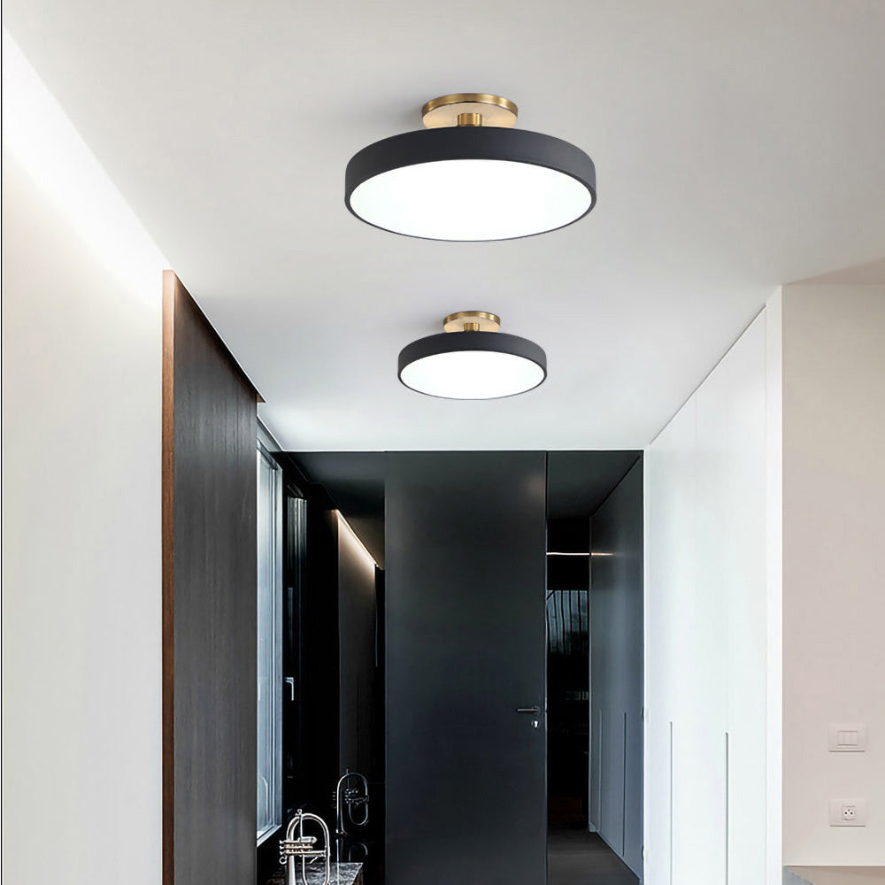 Set of 2 Dimmable Circular LED Semi Flush Ceiling Lights for Bedroom - Modern Lighting Solutions for Stylish Interiors