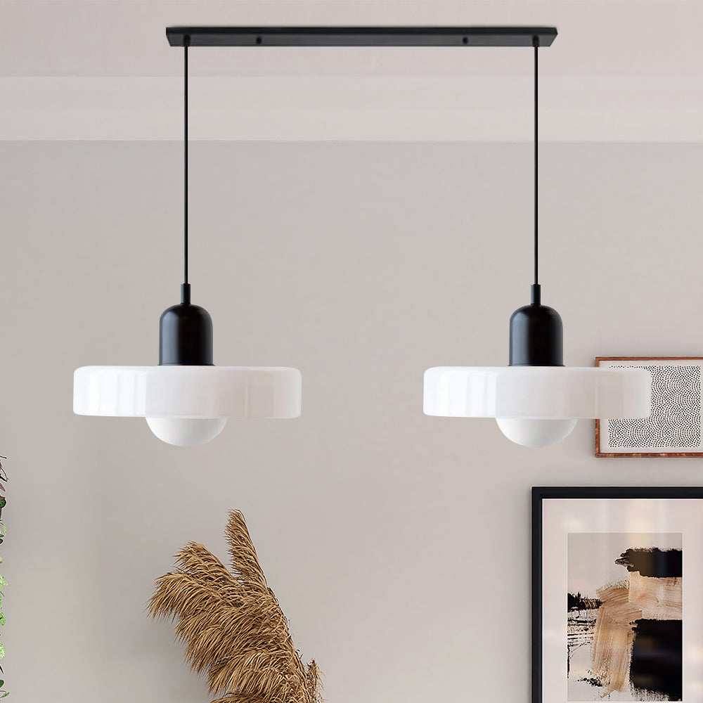 Contemporary Bauhaus Stained Glass Pendant Light with Dual Heads for Stylish Home Illumination