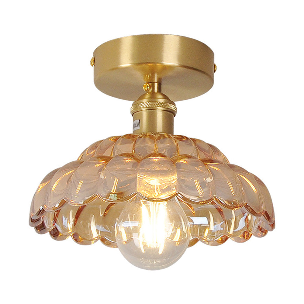 Modern Minimalist Clear Glass Semi-Flush Ceiling Light Fixture for Contemporary Home Décor and Elegant Illumination