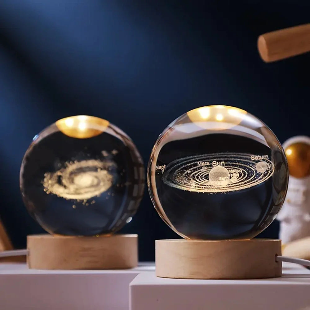 LED Night Light with 3D Crystal Sphere