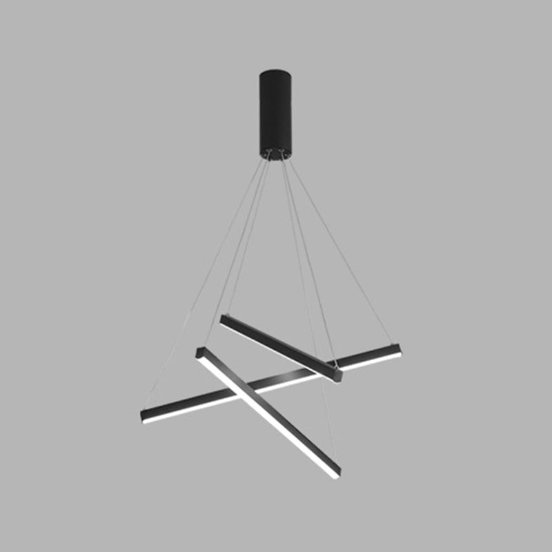 Lampadario moderno in metallo nero a LED