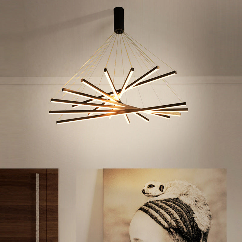 Kronleuchter Lampe Modern Schwarzes Metall LED
