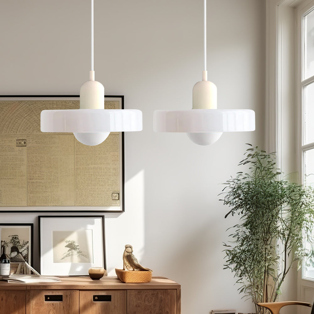 Contemporary Bauhaus Stained Glass Pendant Light with Dual Heads for Stylish Home Illumination