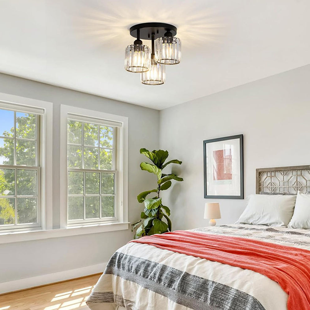 Elegant Modern Crystal Semi-Flush Ceiling Lights