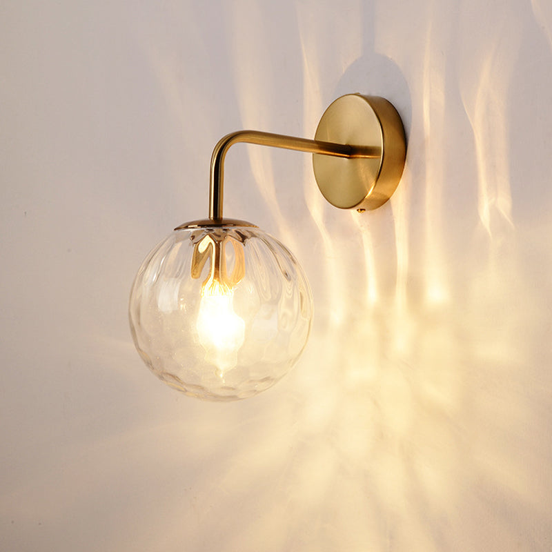 Wall Light Modern Glass Globe Sconce Gold Finish
