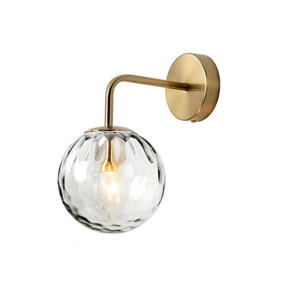 Wall Light Modern Glass Globe Sconce Gold Finish