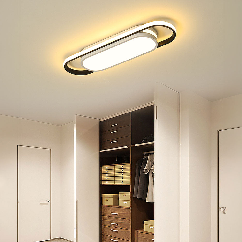 Sleek Black LED Corridor Ceiling Lights - Long, Low Profile Design for Modern Hallways and Spaces, Perfect for Subtle Illumination