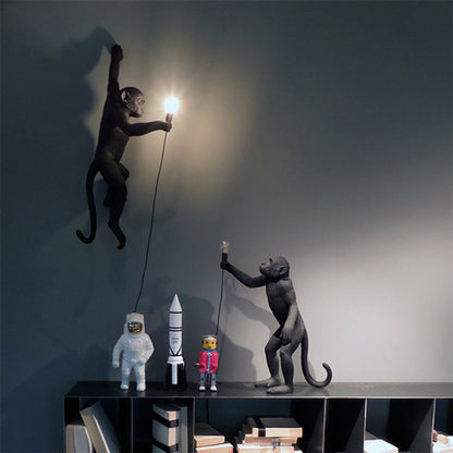 Wall Light With Quirky Resin Monkey Design