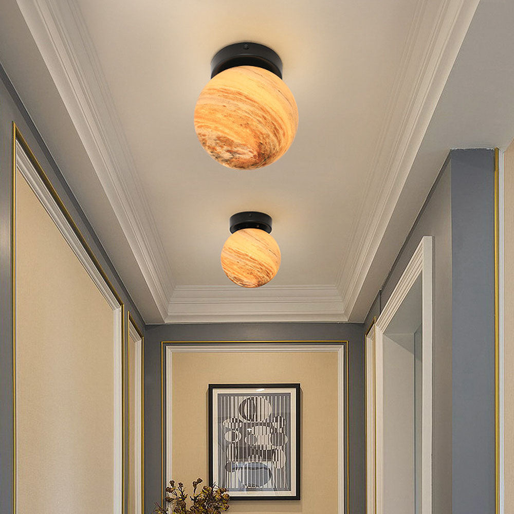 Contemporary Planet Glass Ceiling Light Fixture for Stylish Bedroom Illumination and Elegant Home Décor