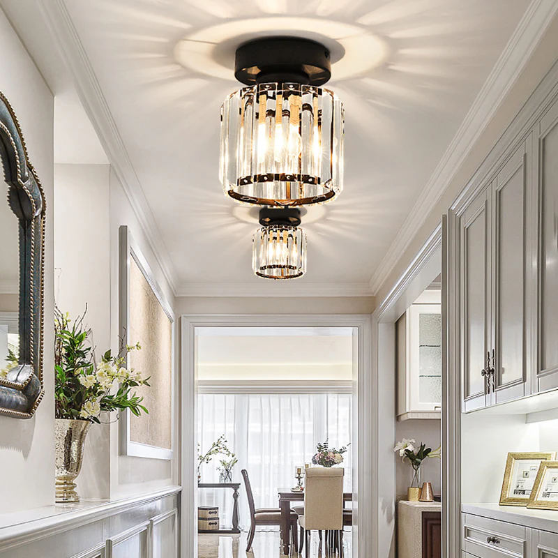 Contemporary 1-Light Flush Mount Ceiling Light for Hallway - Stylish and Modern Lighting Fixture for Home Interiors