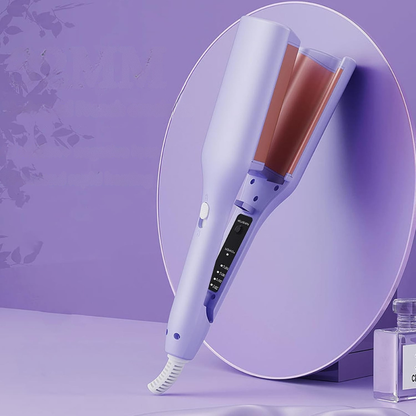 Plancha rizadora eléctrica de cerámica, calentamiento rápido, antiquemaduras, ondulador de cabello