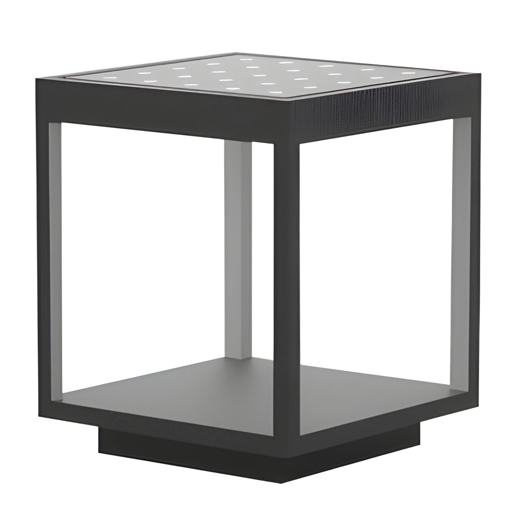Farola solar para exteriores moderna con marco negro