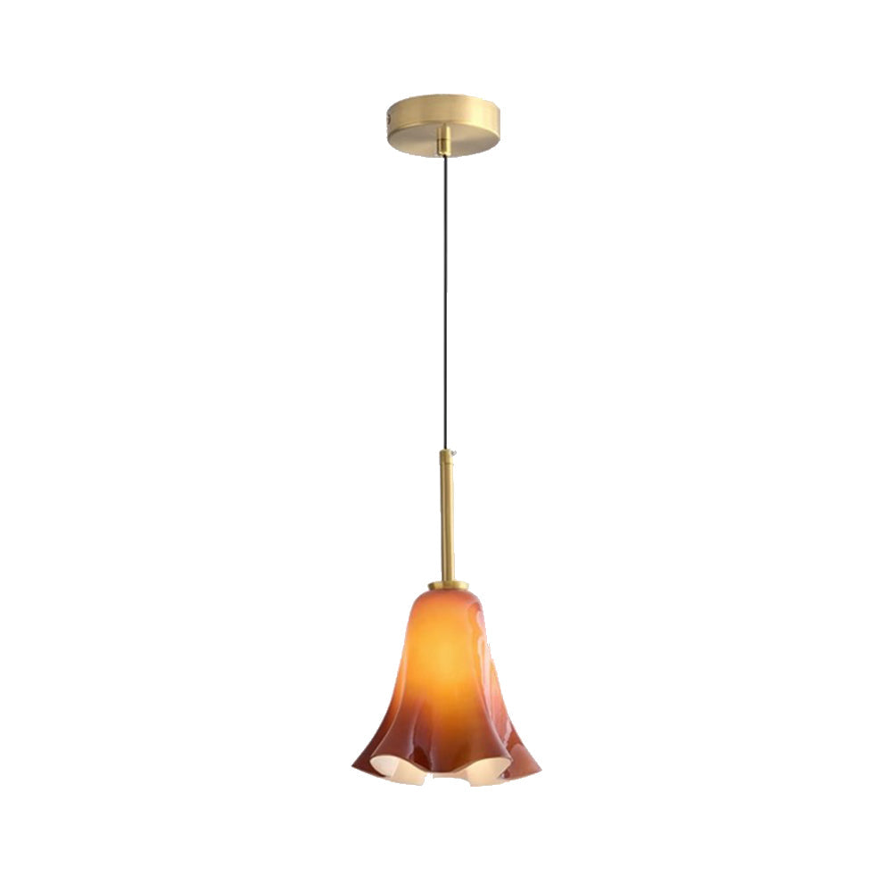 Bauhaus-Inspired Retro Glass Floral Pendant Light for Bedroom - Stylish Hanging Illumination Fixture