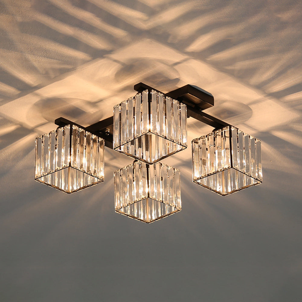 Elegant Gold Ceiling Light with Luxury Crystal Design for a Stunning Bedroom Ambiance