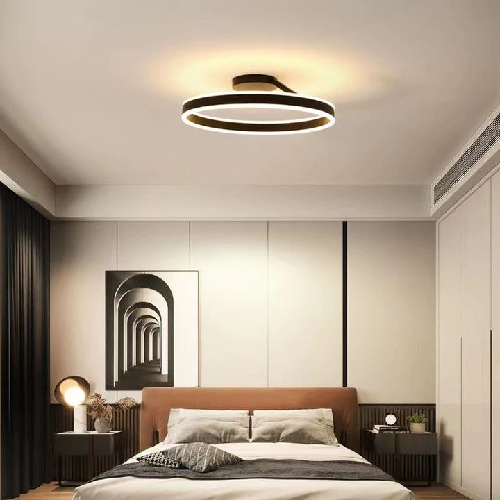 Nordic Minimalist Metal LED Ceiling Light Fixture for Stylish Living Room Illumination and Modern Home Décor