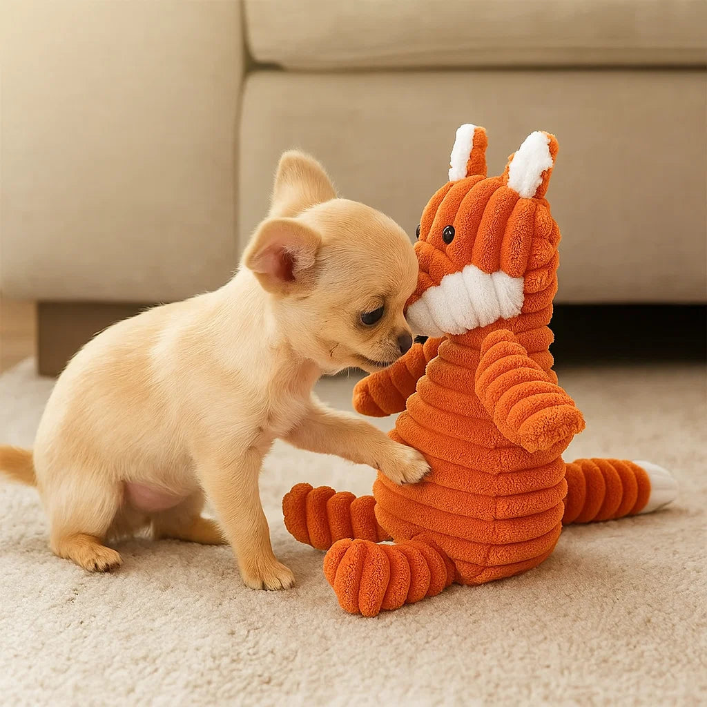 Giocattolo per cane in peluche con squeaky da masticare animale