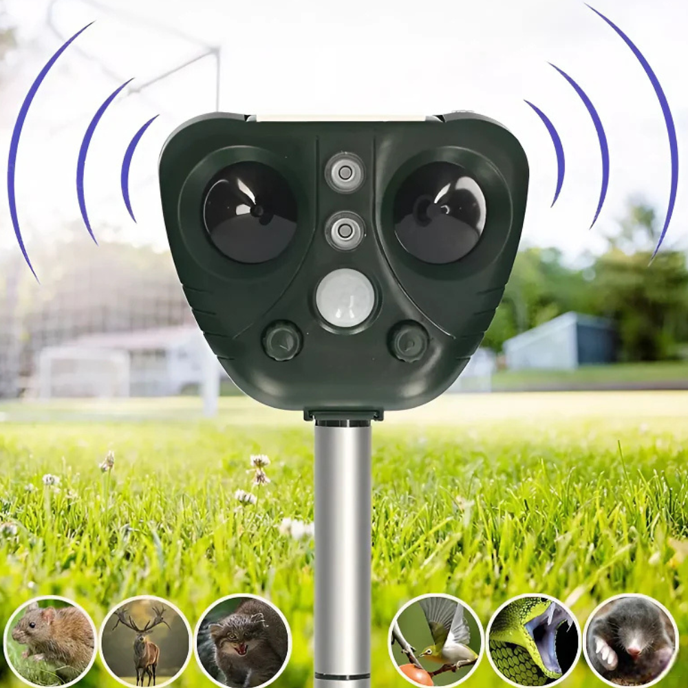 Repeller Solar Ultrasonic Bird Repeller Outdoor Waterproof Yard