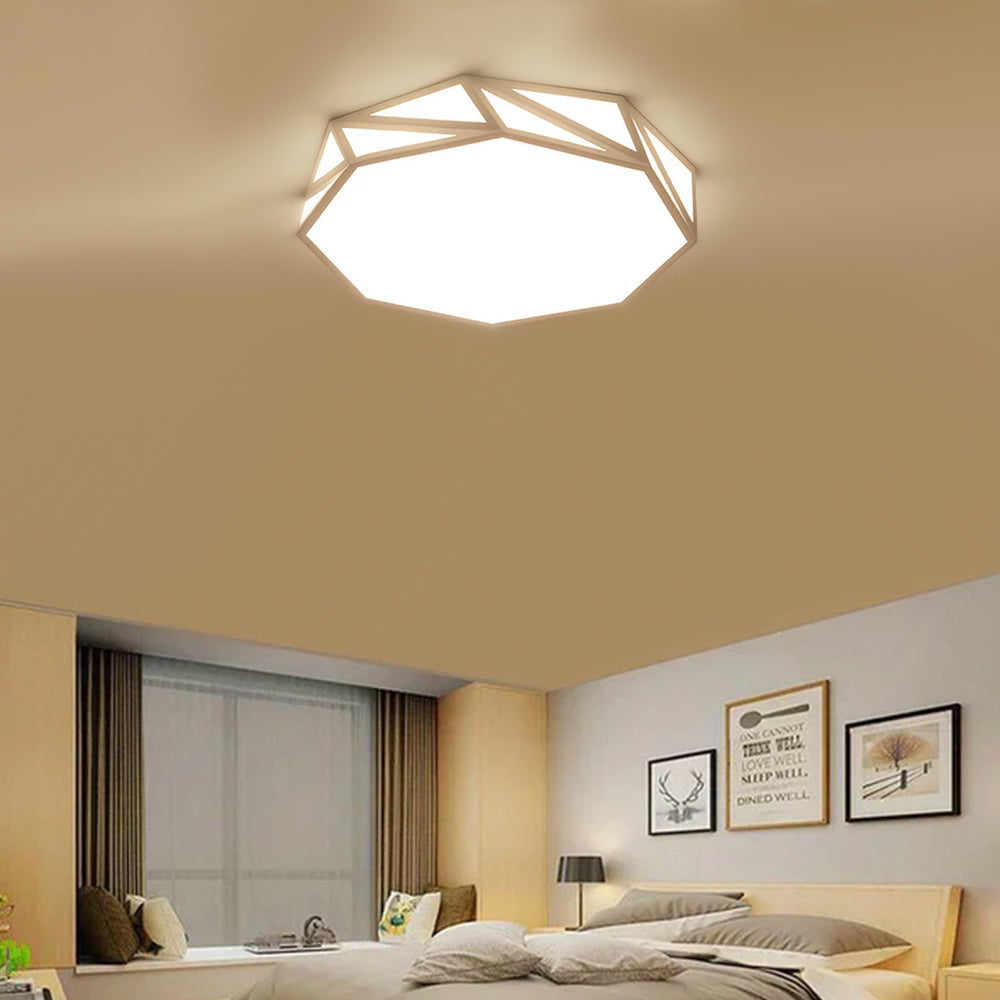 Contemporary Geometric LED Ceiling Light Fixture for Stylish Bedroom Illumination and Modern Home Décor