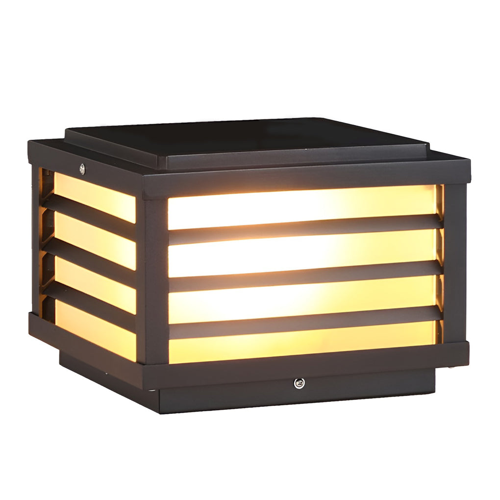 Luz LED solar para postes de valla para exteriores, color negro