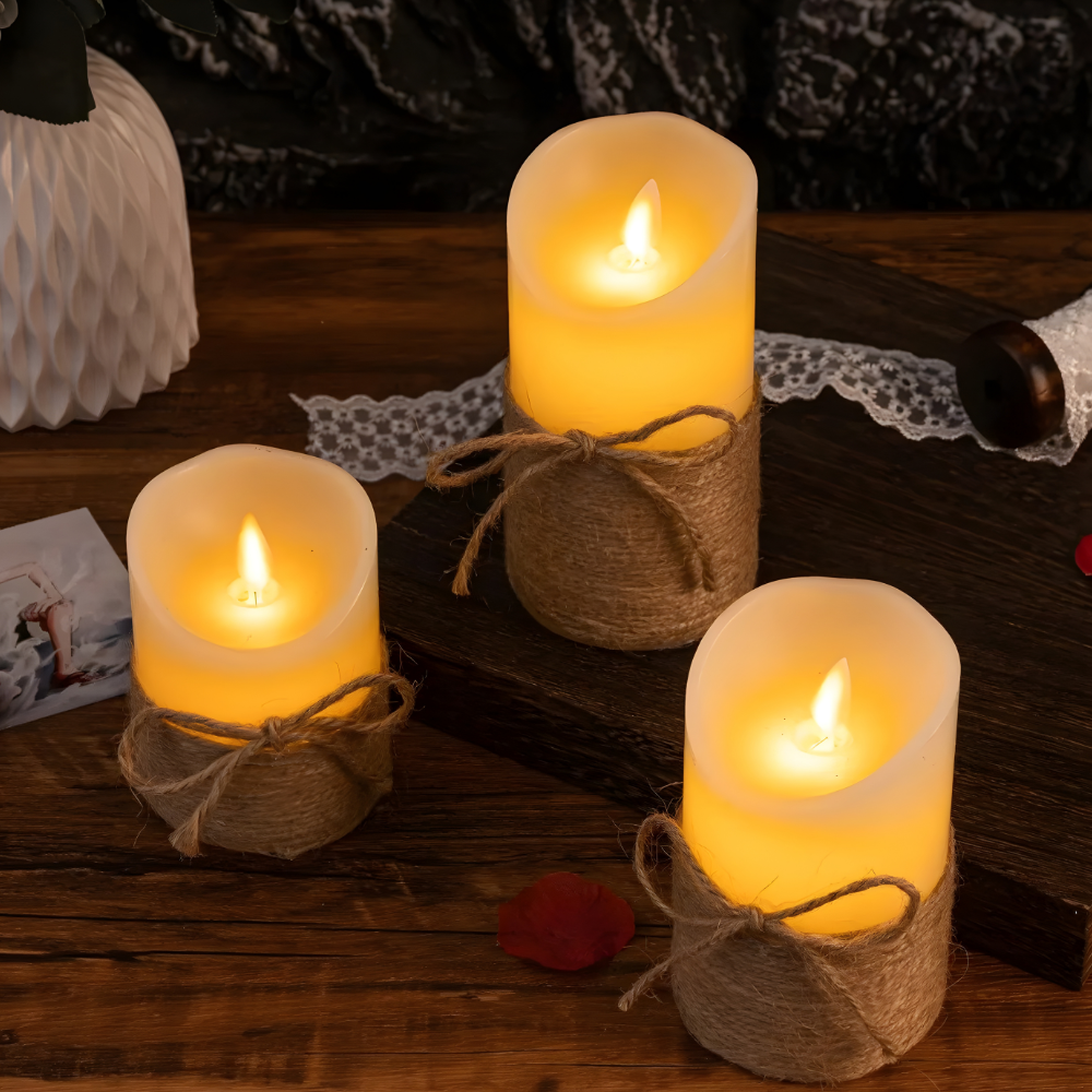 Zestaw świec LED bez płomienia z realistycznym migotaniem na baterie