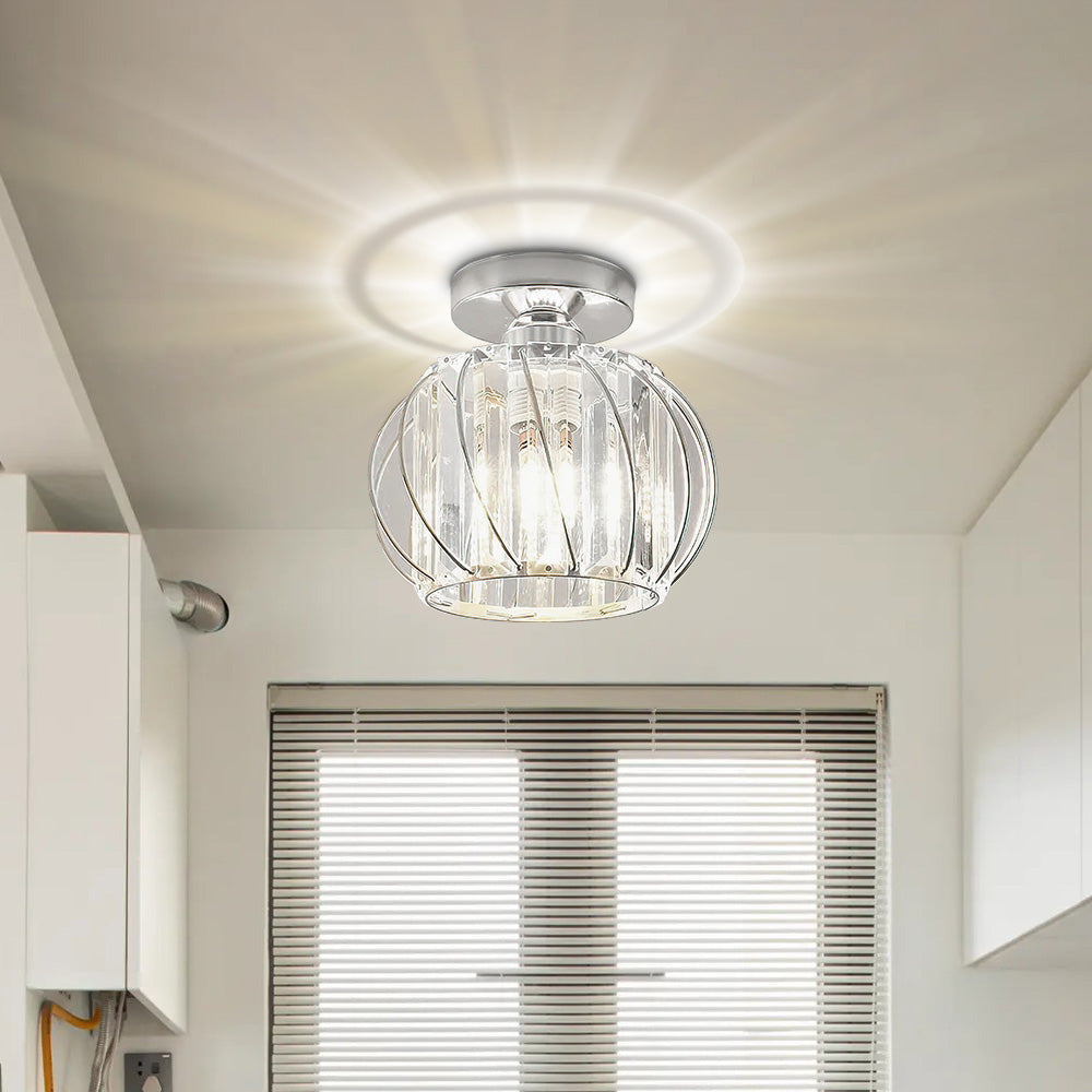 Set of 2 Elegant Glass Ceiling Lights for Hallway - Stylish Luxury Illumination for Home Décor