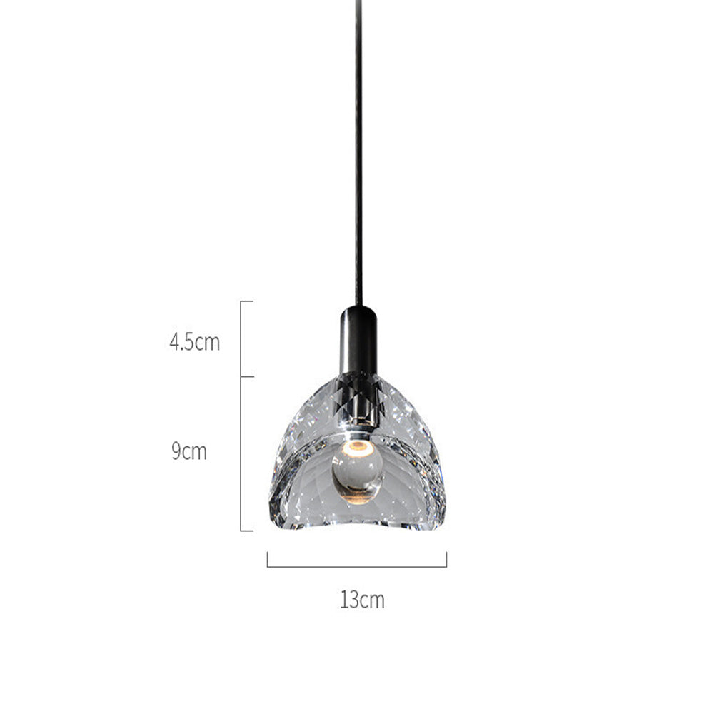 Modern Irregular Black Crystal LED Pendant Light Fixture for Stylish Home Décor and Elegant Illumination