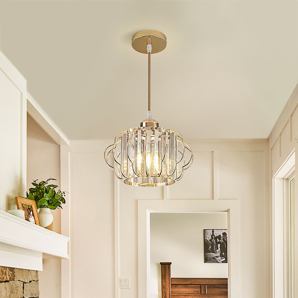 Opulent Gold Crystal Ceiling Light Fixture for Elegant Hallways – Stunning Luxury Lighting for Your Home Decor