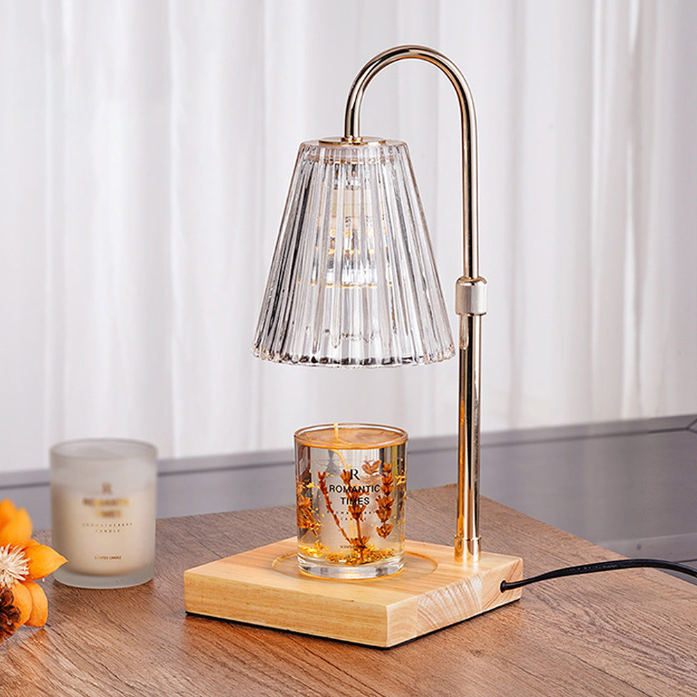 Contemporary Nordic Brown Glass Mini Warming Candle Lamp for Bedroom Ambience and Relaxation