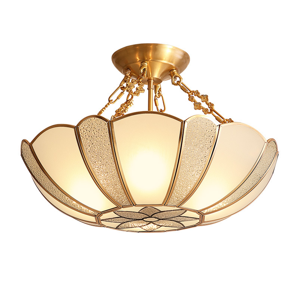 Elegant Traditional Semi Flush Glass Ceiling Light Fixture for Timeless Home Illumination and Style