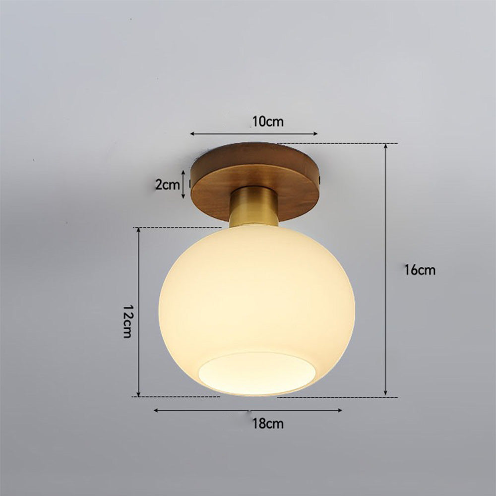 Nordic Walnut Minimalist Ceiling Light for Hallways – Elegant, Modern Lighting Fixture for Stylish Home Interiors